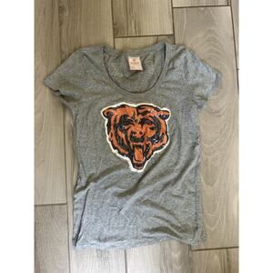 Rare Victoria’s Secret Pink NFL Chicago Bears Team Sequin Tee T Shirt Size L JW